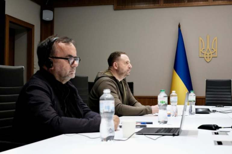 Patrick Desbois and Andriy Yermak in Ukraine