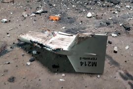 Undated photograph of a downed Iranian drone