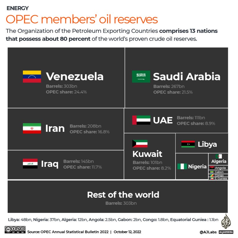 INTERACTIVE OPEC members oil reserves infographic 2022