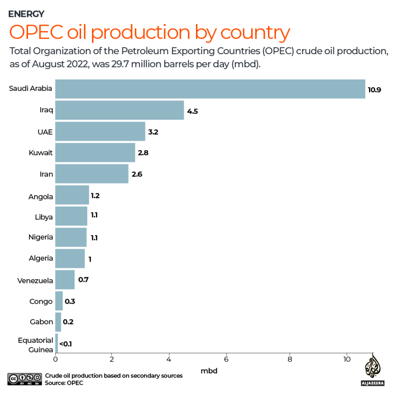 INTERACTIVE - OPEC oil production by country