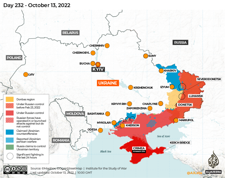 INTERACTIVE - WHO CONTROLS WHAT IN UKRAINE 226 - counteroffensive
