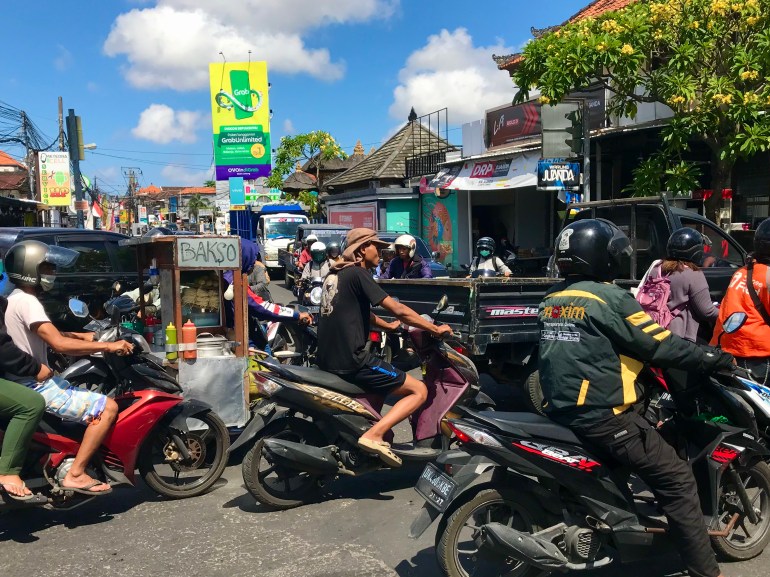 Traffic congestion in Bali.