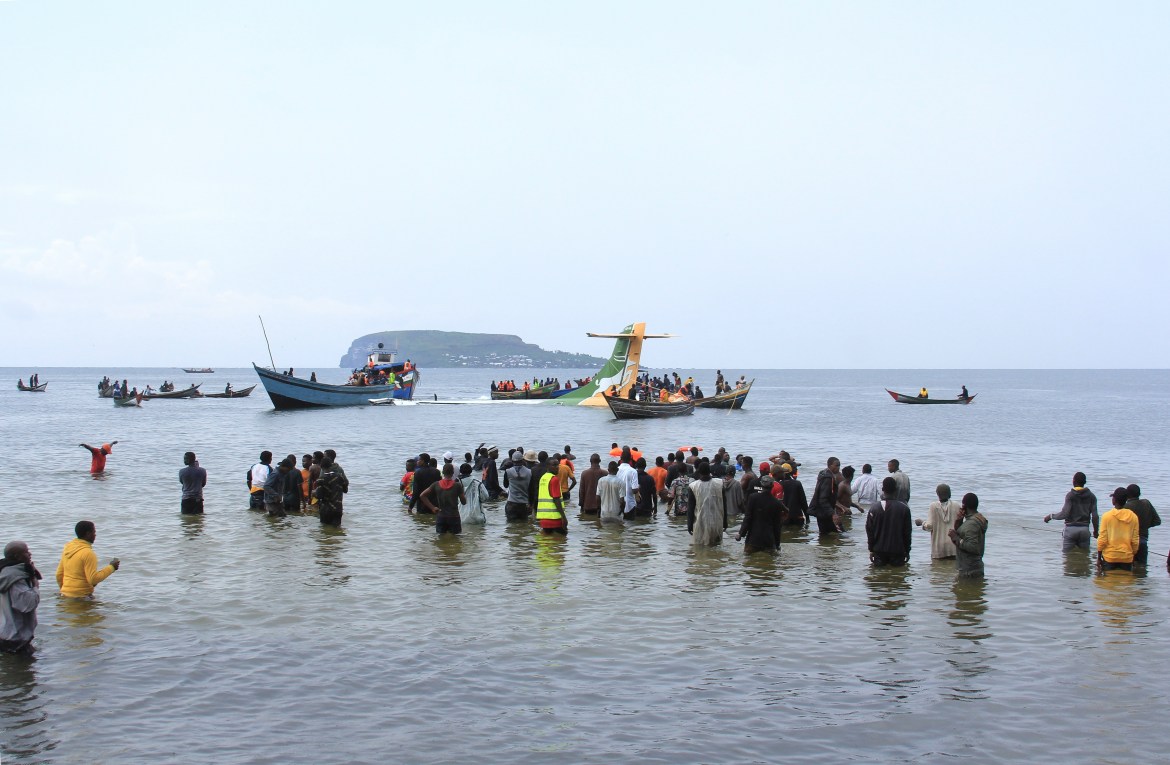 Rescue operations underway after a plane carrying 43 people crashed into Lake Victoria.