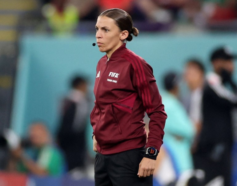 Fourth Official Stephanie Frappart is pictured. 