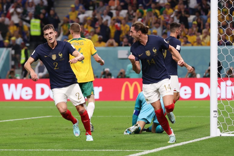 France's Adrien Rabiot celebrates scoring their first goal