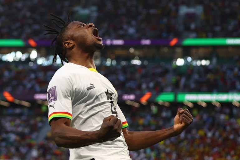 Ghana's Mohammed Salisu celebrates scoring their first goal