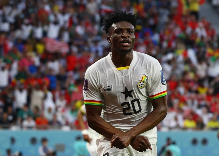 Ghana's Mohammed Kudus celebrates scoring their second goal
