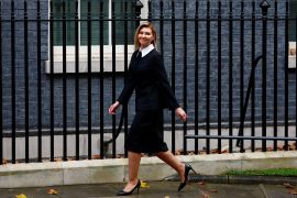Ukraine's first lady Olena Zelenska walks outside Downing Street in London, the United Kingdom.