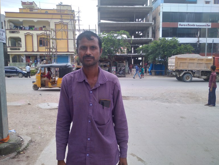 A street hawker in Hyderabad