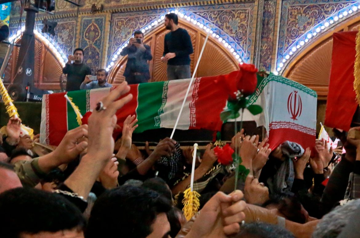 Mourners carry the coffin of Qassem Soleimani on January 4, 2020