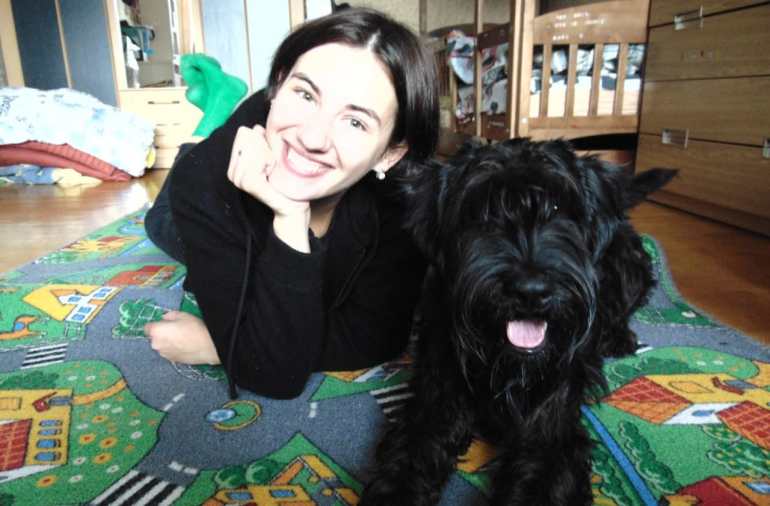 Polina Shevchenko and her dog Freeda