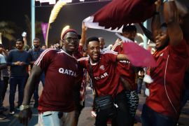 Fans supporting Qatar's national football team