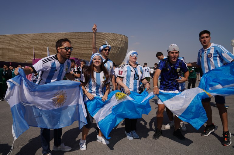 Argentinian fans head towards Lusail stadium for Argentina v Saudi Arabia, Group C, FIFA World Cup 2022. November 22, Doha, Qatar
