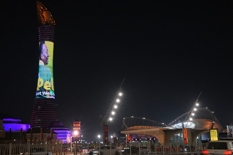 Tributes to Pele in Qatar.