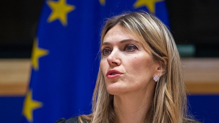 Greek politician and European Parliament vice-president Eva Kaili.