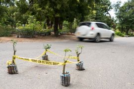 A crime scene on a street in Tanzania