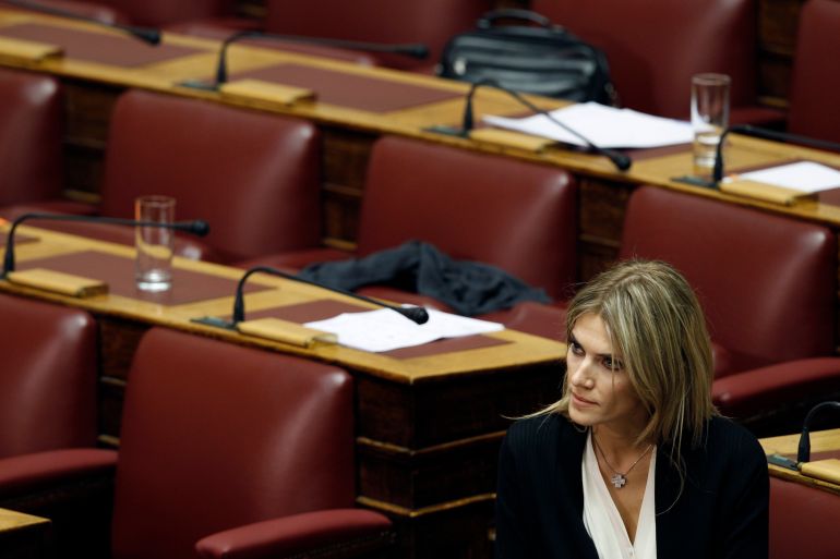 Lawmaker Eva Kaili is seen in the parliament in Athens