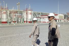 A gas plant in Uzbekistanl