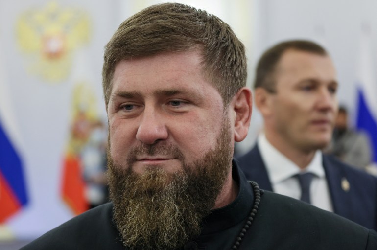 Chechen leader Ramzan Kadyrov attends a ceremony to declare the annexation of the Russian-controlled territories of four Ukraine's Donetsk, Luhansk, Kherson and Zaporizhzhia regions, after holding what Russian authorities called referendums in the occupied areas of Ukraine that were condemned by Kyiv and governments worldwide, in the Georgievsky Hall of the Great Kremlin Palace in Moscow, Russia, September 30, 2022. Sputnik/Mikhail Metzel/Pool via REUTERS ATTENTION EDITORS - THIS IMAGE WAS PROVIDED BY A THIRD PARTY.