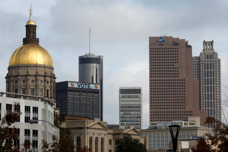 The Atlanta skyline, featuring Georgia's Capitol dome