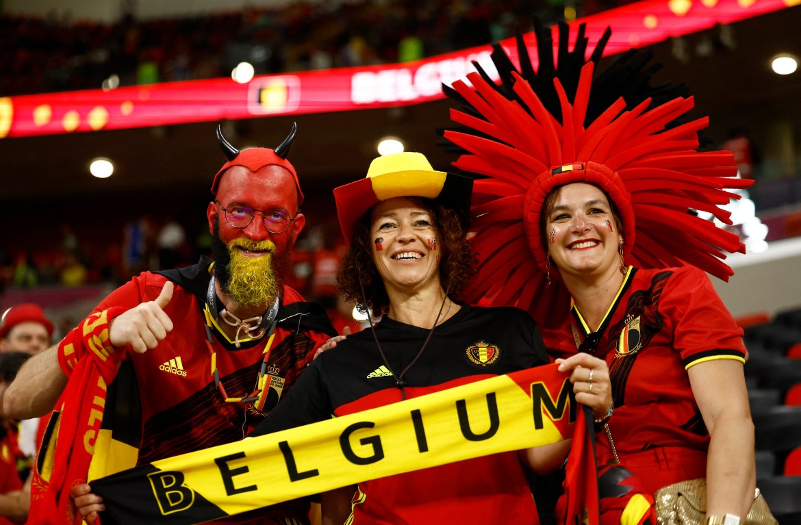 Belgium fans inside the stadium