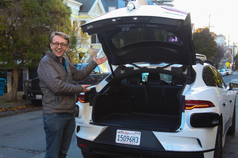 Jack Wanderman reveals the trunk space in the Waymo "fifth-generation driver"