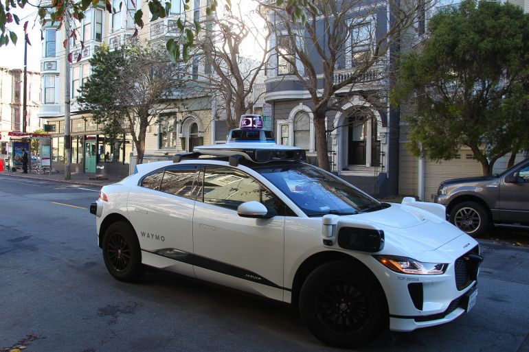 A driverless Waymo vehicle in San Francisco