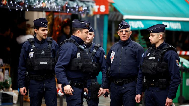 French police secure a street after gunshots were fired killing two people and injuring several in a central district of Paris, France, December 23, 2022. REUTERS/Sarah Meyssonnier