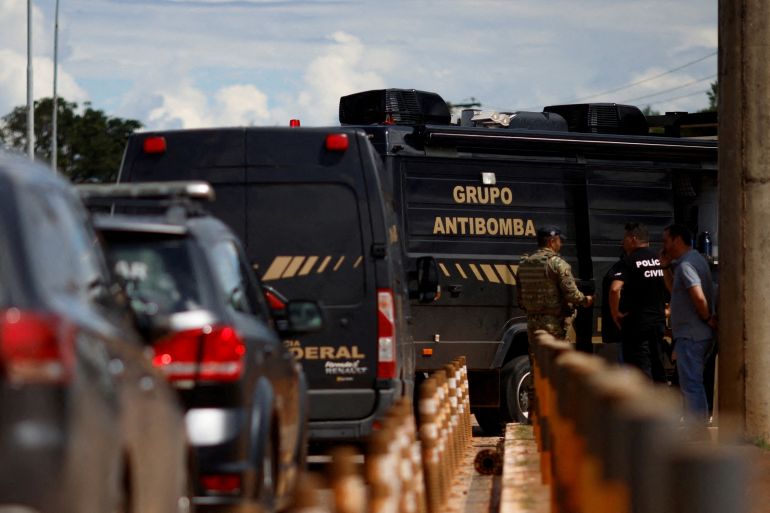 A vehicle of the anti-bomb group pictured in Brasilia, Brazil.