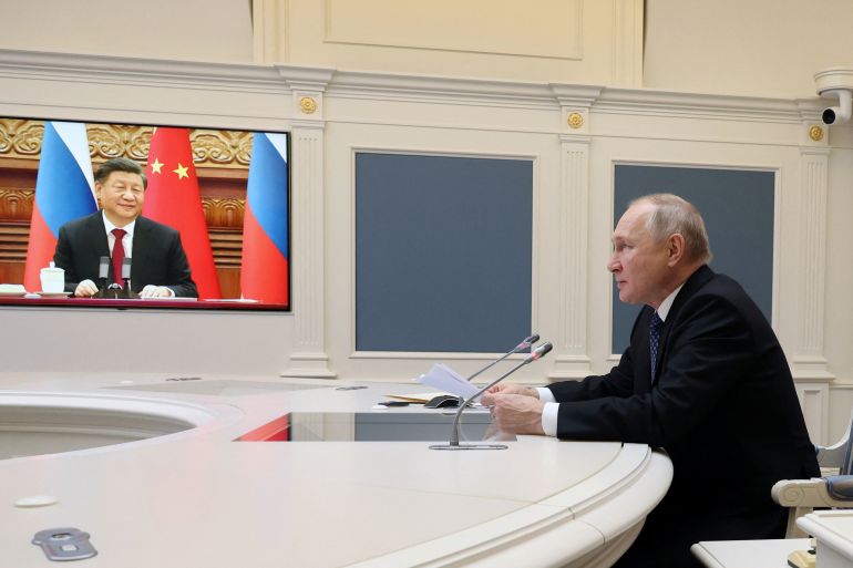 Russia's President Vladimir Putin holds talks with China's President Xi Jinping.