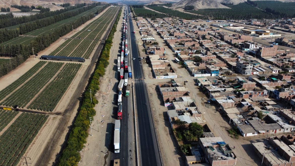 Truckers are backed up on the Pan-American North highway