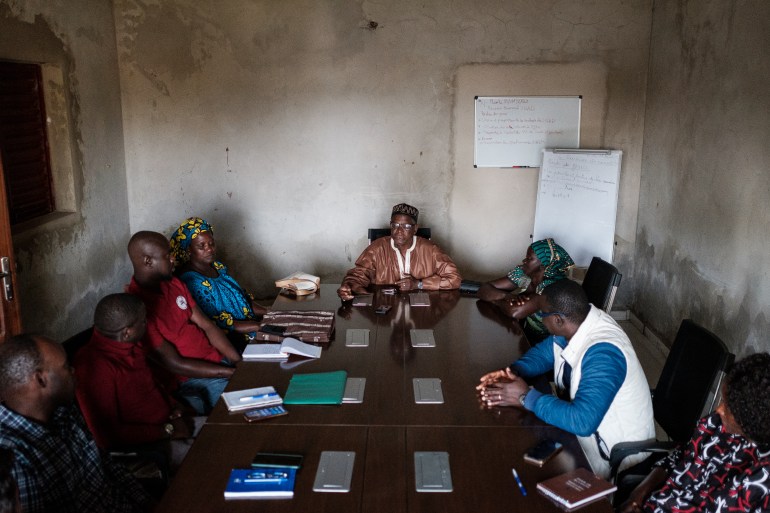 A meeting at the Senegalese association of Mine Victims in Casamance, Senegal 