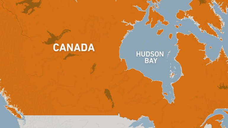 Map of Hudson Bay, Canada