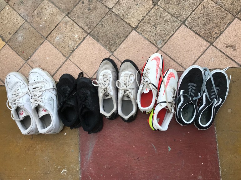 Five pairs of shoes