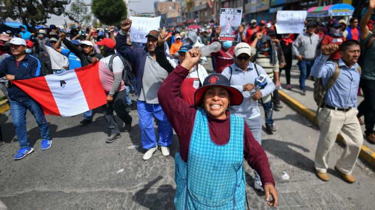 Peruvian protesters march to demand removal of President Dina Boluarte