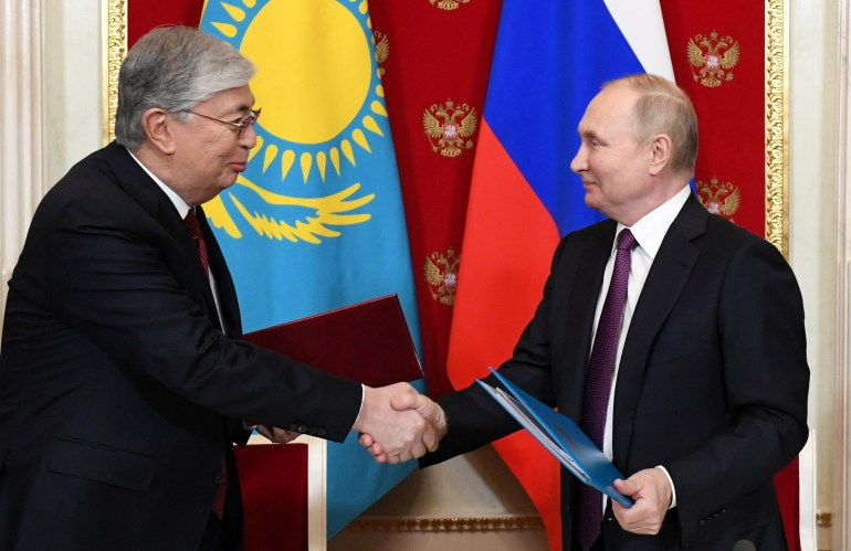 Kazakh and Russian presidents