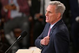 Speaker of the House Kevin McCarthy (R-CA) addresses the House of Representatives for the first time.