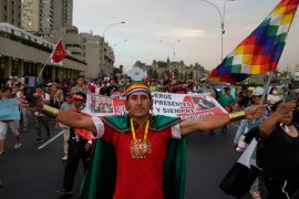 Protestors in Peru