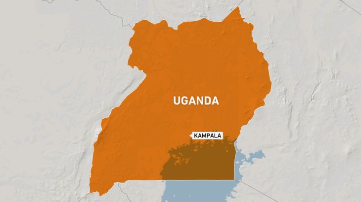 Uganda map showing Kampala