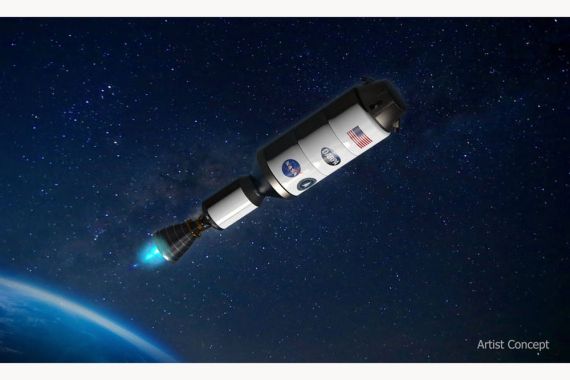 Artist concept of Demonstration for Rocket to Agile Cislunar Operations (DRACO) spacecraft