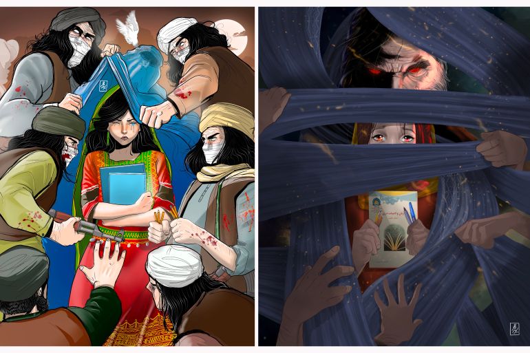 Afghan Cartoonist Uses Talents to Amplify The Plight of Women Back Home