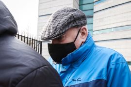 Britain's former soldier David Holden leaves at the Belfast Laganside court, in Belfast