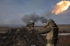 Ukrainian soldiers from the 43rd Artillery Brigade fire a German Panzerhaubitze 2000 howitzer, called Tina by the unit, amid Russia&#39;s attack on Ukraine, near Bakhmut, in the Donetsk region [File: Marko Djurica/Reuters]