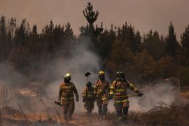 Firefighters in Chile