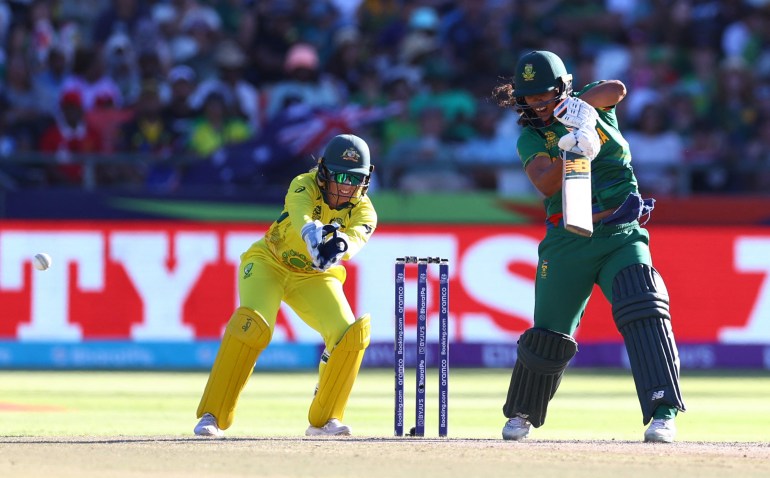 T20 women's World Cup cricket match between South Africa and Australia
