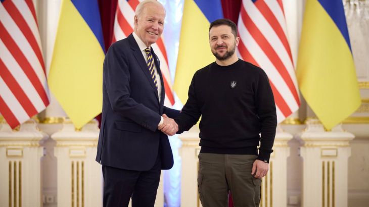 Ukrainian President Volodymyr Zelenskyy and his US counterpart Joe Biden
