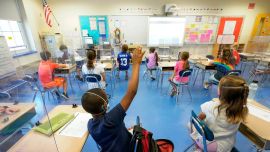 Children learn in an American classroom