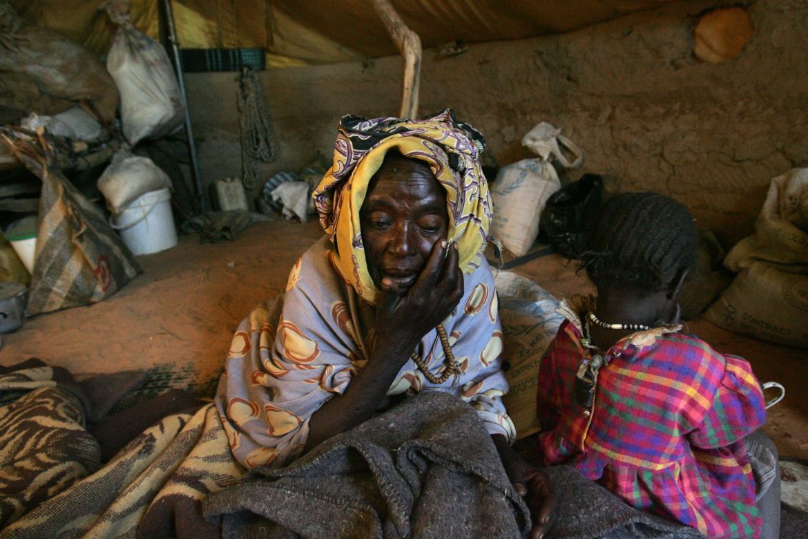 An elderly Sudanese refugee