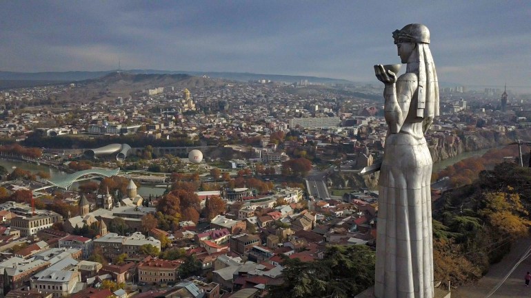 A photo of a bird’s eye view of Tbilisi.