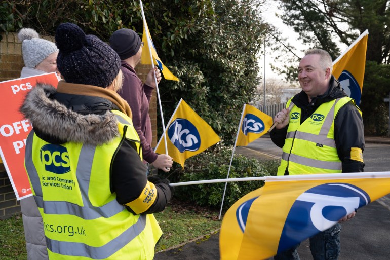 A picket line in the UK